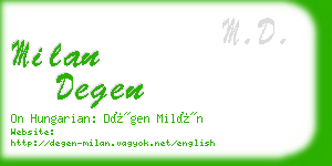 milan degen business card